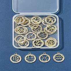 24 шт. 12 стиля подвески из цинкового сплава со стразами&nbsp;FIND-FS0004-40