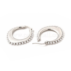 Серьги-кольца из латуни с овальной стойкой для женщин&nbsp;EJEW-H091-18P