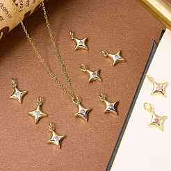 10 pieza de dijes de estrella de circonita cúbica micropavé de latón chapado en rack&nbsp;KK-SZ0007-20