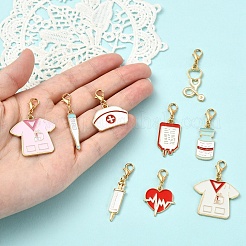 9 pendentif décoratif en alliage émaillé sur le thème médical&nbsp;HJEW-YW00567