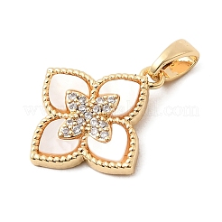 Подвески из натуральной раковины и прозрачного кубического циркония&nbsp;KK-G553-13G