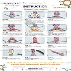 Kit fai da te per realizzare portachiavi a forma di fiore in cotone intrecciato fatto a mano&nbsp;DIY-SC0028-13C