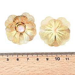 Серьги-гвоздики из латуни и стекла&nbsp;EJEW-F391-06G-02