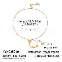 Herzförmige Lariat-Halsketten aus Edelstahl 304 für Damen&nbsp;HI7031-1