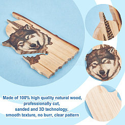 Подвесные украшения из дерева в виде животных&nbsp;HJEW-WH0053-08F