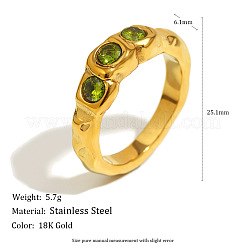 Fingerringe aus chirurgischem Edelstahl 316L mit Zirkonia-Pavé&nbsp;WGCD260-03