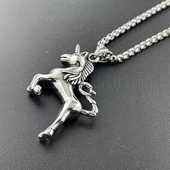 Кулон в виде лошади-единорога из нержавеющей стали 304 JA5875