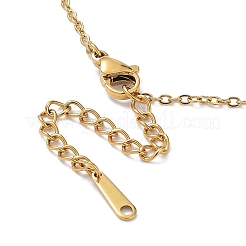 Ожерелье из нержавеющей стали 201 с подвеской в виде солнца и глаза и цепочками из тросов&nbsp;NJEW-Q317-02G