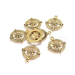 Тибетский стиль сплава компас подвески&nbsp;TIBEP-S272-AG-FF