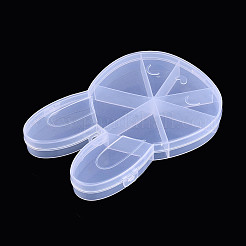 Contenitori per la conservazione di perline di plastica a forma di coniglio pasquale con 9 griglia e coperchio incernierato&nbsp;X-CON-T001-07