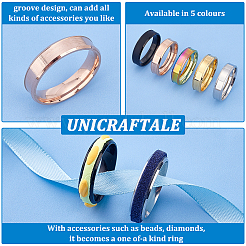 10 шт. 5 цвета 201 нержавеющая сталь простое кольцо для мужчин и женщин&nbsp;RJEW-DC0001-03A