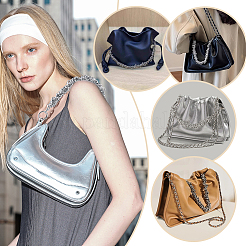 Ручки для сумок из цинкового сплава с витыми кольцами и цепочкой&nbsp;FIND-WH0436-47P