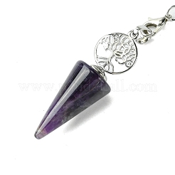 Natürliche Amethyst Kegel Wünschelrute Pendel große Anhänger&nbsp;G-C114-02P-16