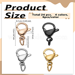 24 шт. 4-х цветные карабины из нержавеющей стали 304&nbsp;STAS-LP0005-11