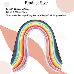 260 bande de papier pour quilling rectangulaire de 26 couleurs&nbsp;DIY-WH20032-31A