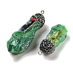 Гальванические большие подвески из необработанного натурального кварца с кристаллами&nbsp;G-B077-04A-06