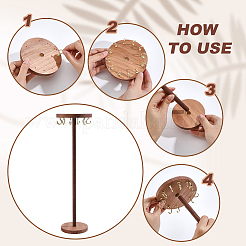Présentoirs ronds en bois pour colliers&nbsp;NDIS-WH0010-34A