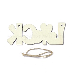 Bricolage mot chance ornements en bois inachevés embellissements en bois vierges&nbsp;WOOD-C009-03