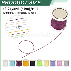 10 rotolo di cordoncino con nodo cinese in nylon a 10 colori&nbsp;NWIR-PH0002-48B
