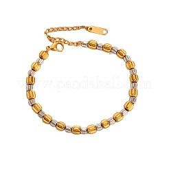 Braccialetti bicolore in acciaio inossidabile 304 con perline a forma di zucca per donna&nbsp;WG92AE2-02