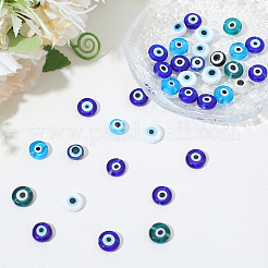 50шт 5 цвета ручной работы сглаз бусины лэмпворк&nbsp;LAMP-PA0001-30