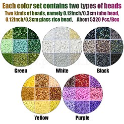 Наборы для изготовления браслетов из круглых стеклянных бусин своими руками&nbsp;SEED-YW0002-63A