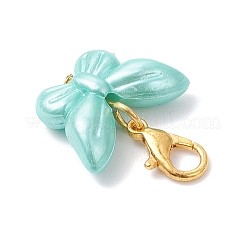 Adornos colgantes de mariposa con imitación de perla acrílica opaca&nbsp;HJEW-JM03919-02