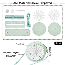 Diy nähen auf pu leder gänseblümchen blumenmuster runde multi-use crossbody/schultertasche herstellung kits&nbsp;DIY-WH0297-56C