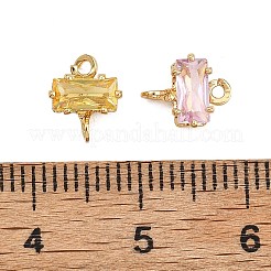 Ciondoli rettangolari con connettori in ottone e pavé di zirconi cubici Shegrace&nbsp;XGRQ2O369-438G