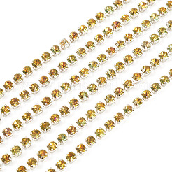 5 ярд цепочки из сплава стекла и страз&nbsp;AJEW-TA0002-49C