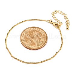 Pulseras de cadena de eslabones de latón chapado en rack ajustables para mujer&nbsp;BJEW-G735-18G