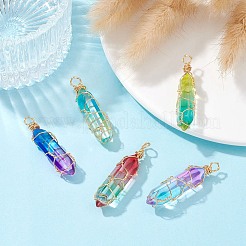 10шт 5 цвета стеклянные подвески&nbsp;FIND-CJ0001-64