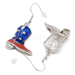 Boucles d'oreilles pendantes en alliage d'émail sur le thème du jour de l'indépendance pour femmes&nbsp;EJEW-F335-01P-02