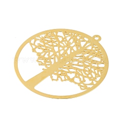 Pendentifs embellissements en métal gravé en laiton&nbsp;KK-Z058-03G