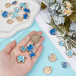 20 шт. 4 стиля пуговицы из цинкового сплава с 1 отверстиями на ножке&nbsp;BUTT-OC0001-63