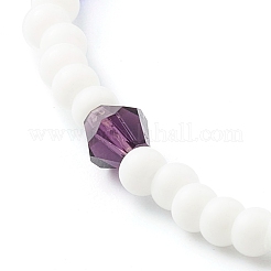 Imitazione perle di vetro bicono di cristallo austriaco e braccialetti elasticizzati con perline di vetro opaco&nbsp;BJEW-JB06477