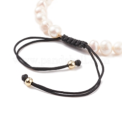 Braccialetto di perline intrecciate con conchiglia naturale e perle&nbsp;BJEW-JB08237-03