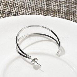 Серьги-гвоздики в форме буквы С из нержавеющей стали 304 для женщин&nbsp;EJEW-M089-04P