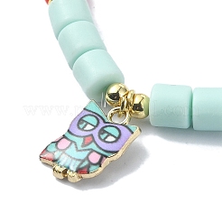 Braccialetti elasticizzati con perline a colonna in argilla polimerica&nbsp;BJEW-JB09782-03