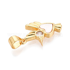 Латунные микропаве прозрачные подвески с фианитом&nbsp;KK-N268-07G