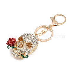 Брелки с подвеской из сплава розового золота в виде черепа и страз&nbsp;LS-KEYC-B019-02
