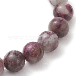 Braccialetti elasticizzati rotondi con perline di tormalina naturale di fiori di pruno da 8 mm per donna uomo&nbsp;BJEW-JB10468