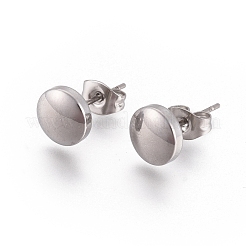 Pendientes de botón de acero inoxidable 304&nbsp;EJEW-I235-08