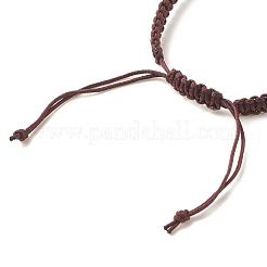 3 Uds. Ojo de tigre natural y roca de lava y pulseras de cuentas trenzadas turquesas sintéticas con cráneo de aleación&nbsp;BJEW-JB08114-02