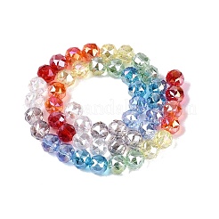 Chapelets de perles en verre transparent électrolytique&nbsp;EGLA-Q135-8MM-C03