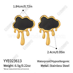 Boucles d'oreilles puces vintage en acier inoxydable 304 émaillé&nbsp;ET1492