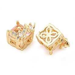 Покрытие стойки латунь микропаве прозрачные кубические циркониевые бусины&nbsp;KK-F089-35G-02