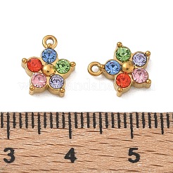 Acero inoxidable 304 con colgantes de rhinestone.&nbsp;SA-CBA49D2-08G-01