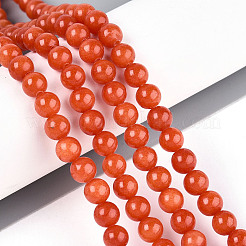 Нити круглых бусин из натурального окрашенного нефрита машан&nbsp;G-T139-6mm-67C