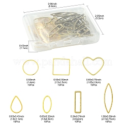 70 шт. 7 стильных латунных геометрических соединительных колец&nbsp;KK-FS0001-99